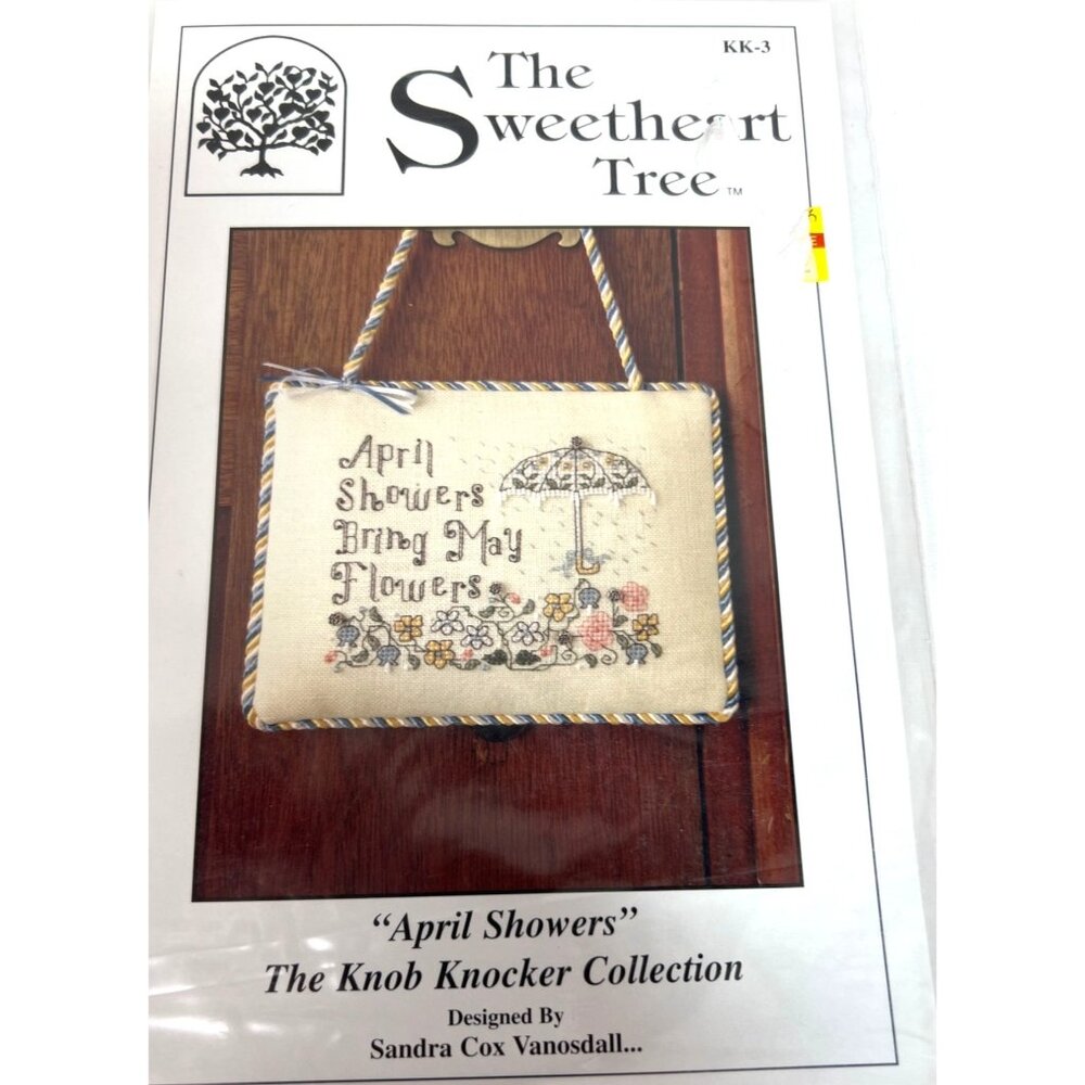 "April Showers" Knob Knocker Cross Stitch Pattern By The Sweetheart Tree With Ch
